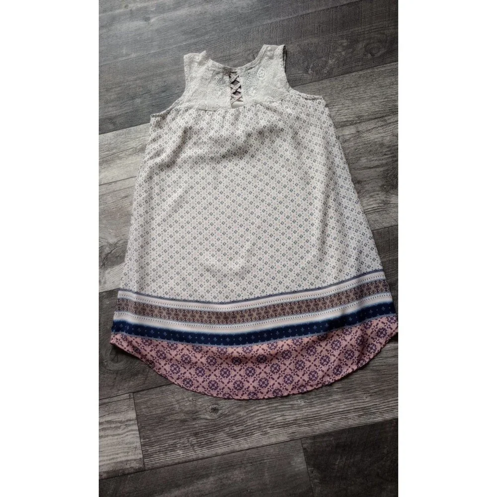 Eyeshadow Girls 10 Sleeveless Boho Dress With Lace Detail